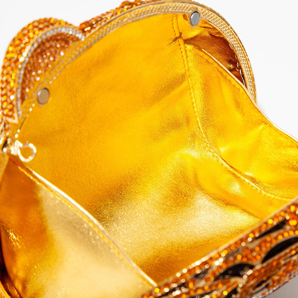 Crystal clutch - tiger face