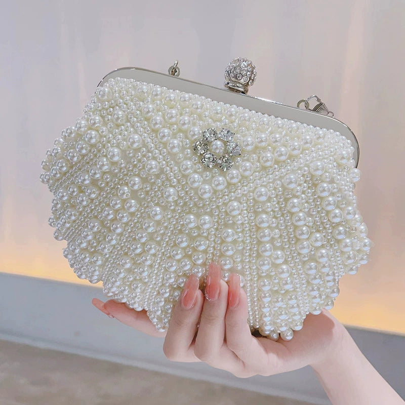 Luxury Pearl Bridal Clutch Bag - Wedding & Evening Handbag