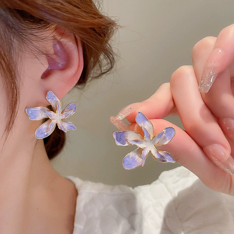 Delicate Lavender Floral Stud Earrings