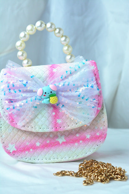 Kids Butterfly Pearl Sling Bag