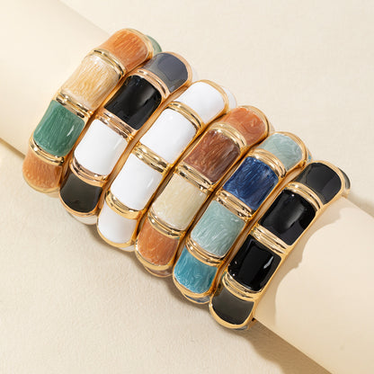 Elegant Multicolor Enamel bangle  for Women – Jade-Inspired Adjustable Fashion Band