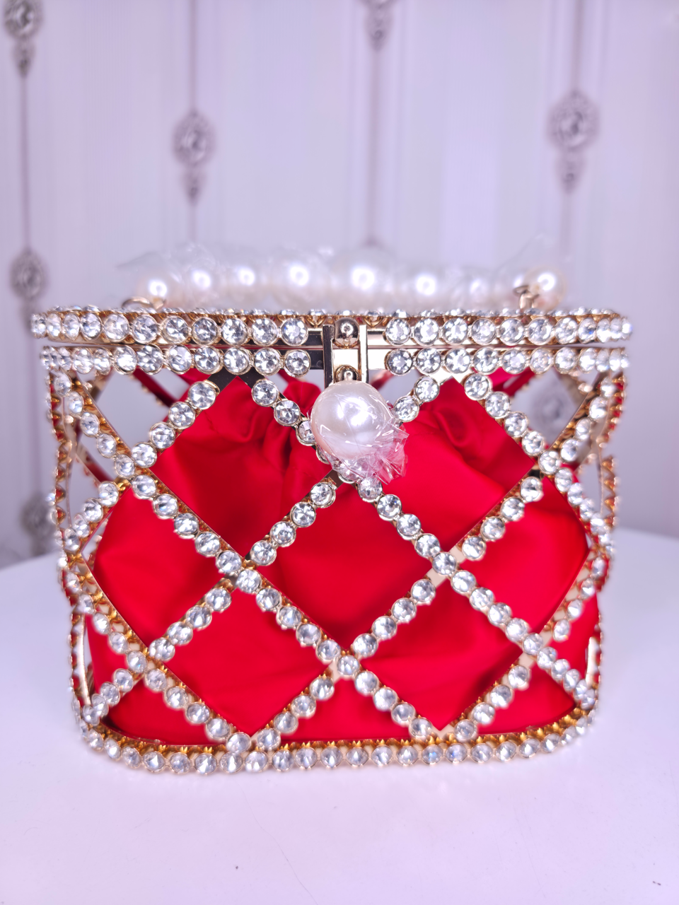 Bridal Metallic frame designer Potli  cage