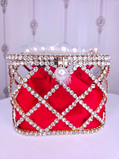 Bridal Metallic frame designer Potli  cage