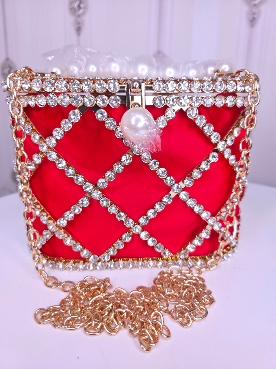 Bridal Metallic frame designer Potli  cage