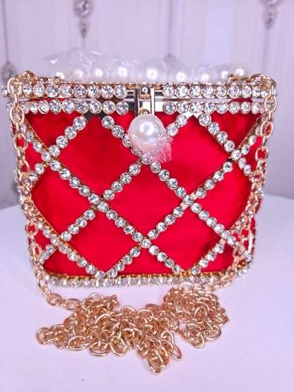 Bridal Metallic frame designer Potli  cage