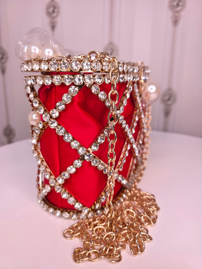Bridal Metallic frame designer Potli  cage