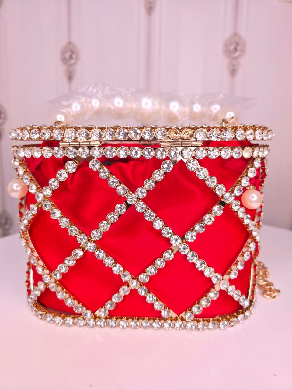 Bridal Metallic frame designer Potli  cage
