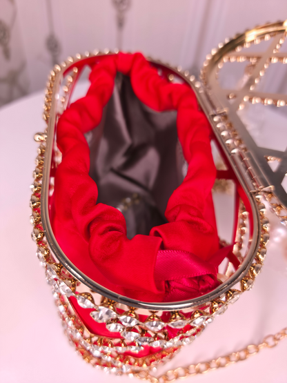 Bridal Metallic frame designer Potli  cage