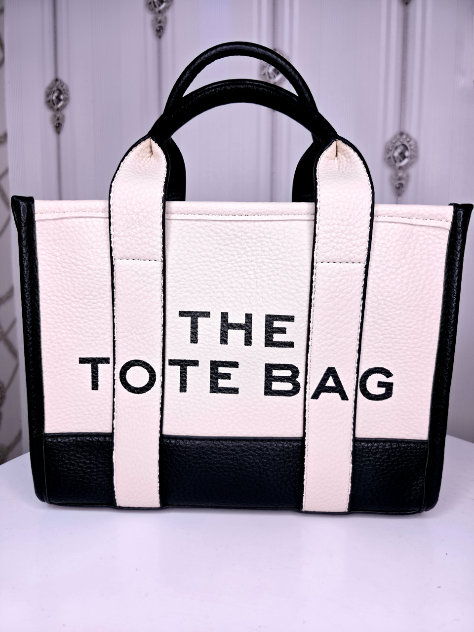 Black and white luxury  tote bag