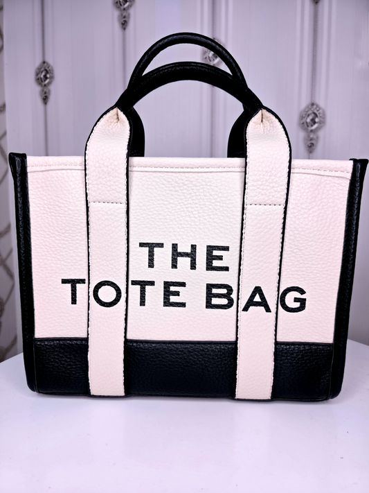 Black and white luxury  tote bag