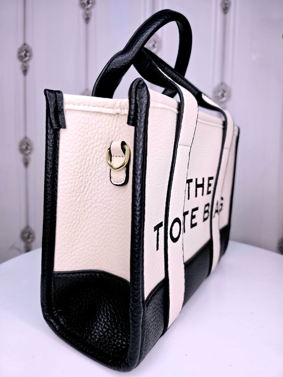 Black and white luxury  tote bag