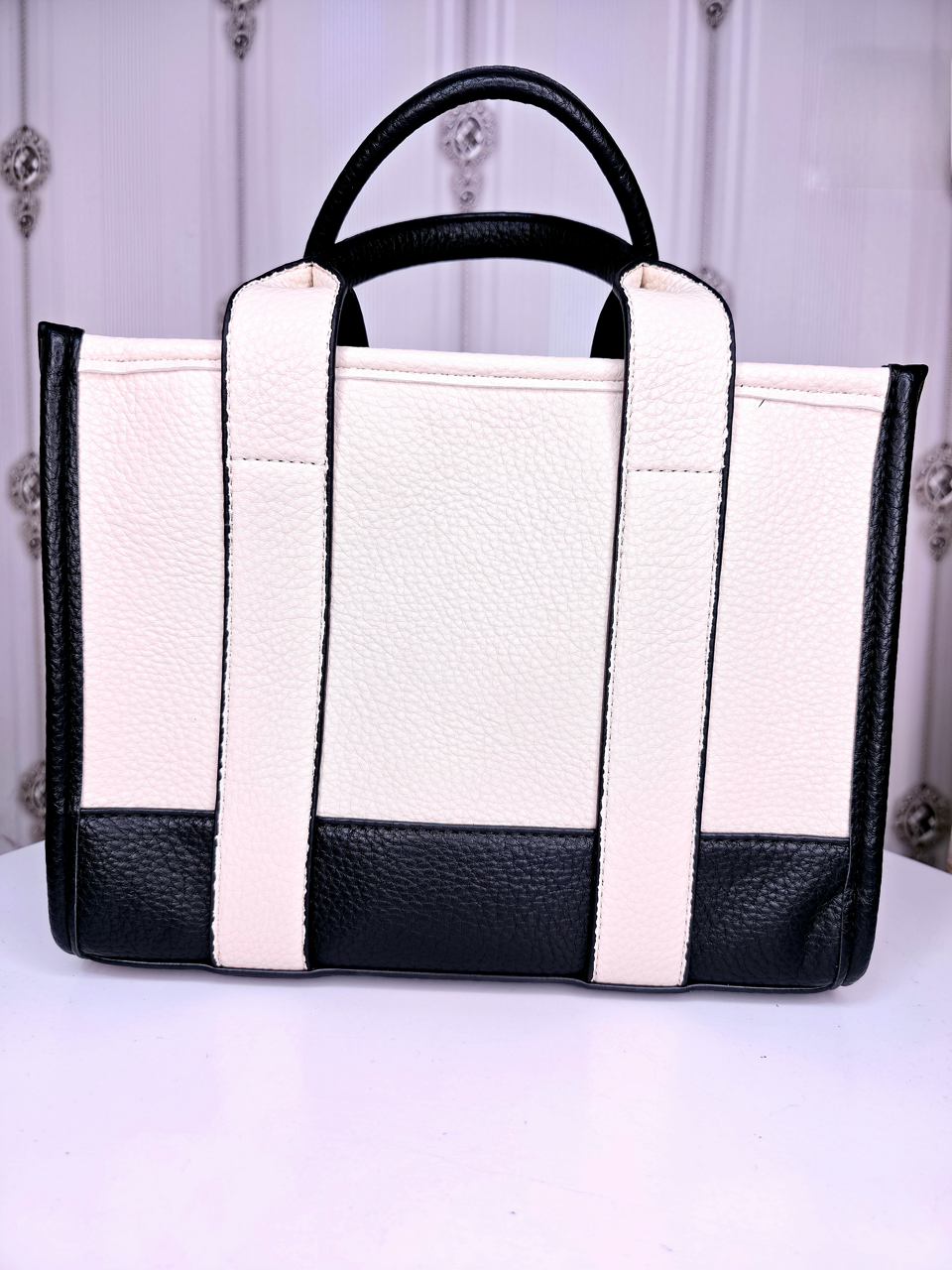 Black and white luxury  tote bag