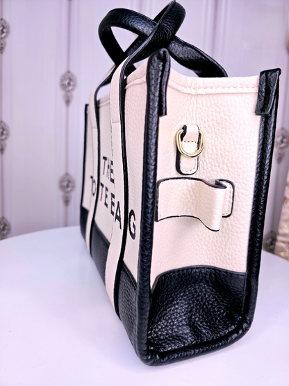 Black and white luxury  tote bag