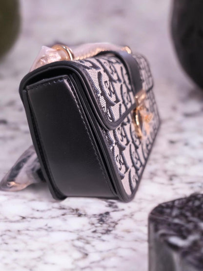 Black designer shoulder cum sling bag