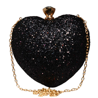 Glitter Heart Shape Valentine Clutch