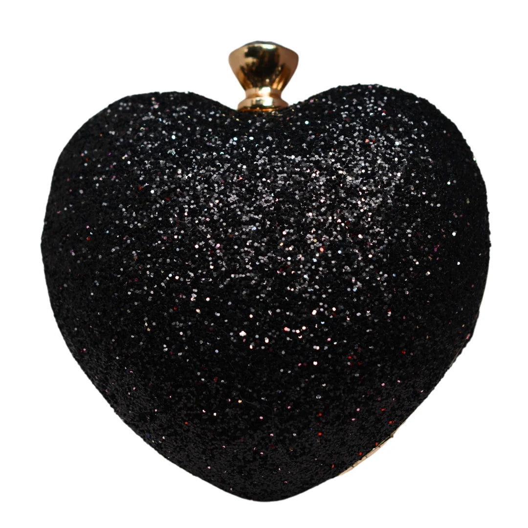 Glitter Heart Shape Valentine Clutch