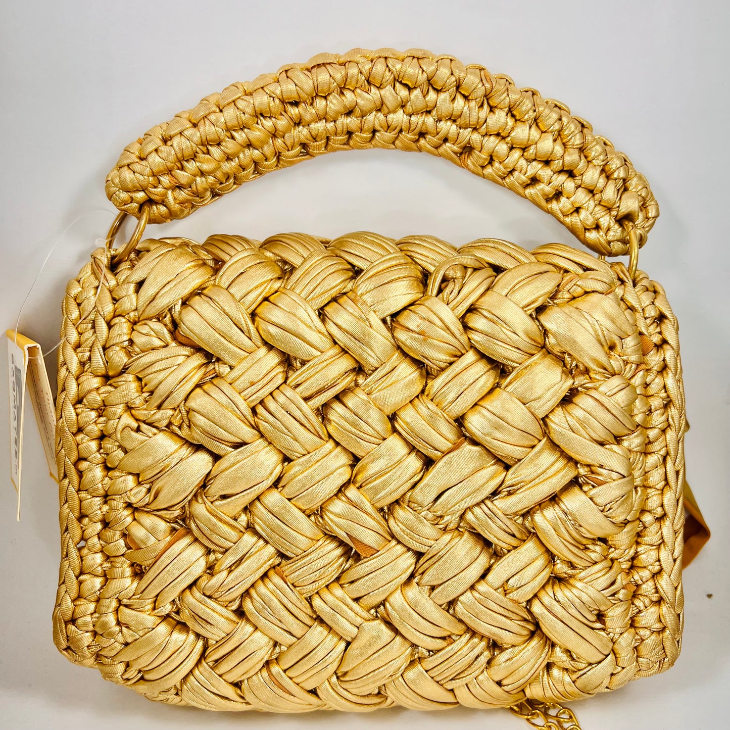 Exclusive Metallic t shirt yarn Crochet bag