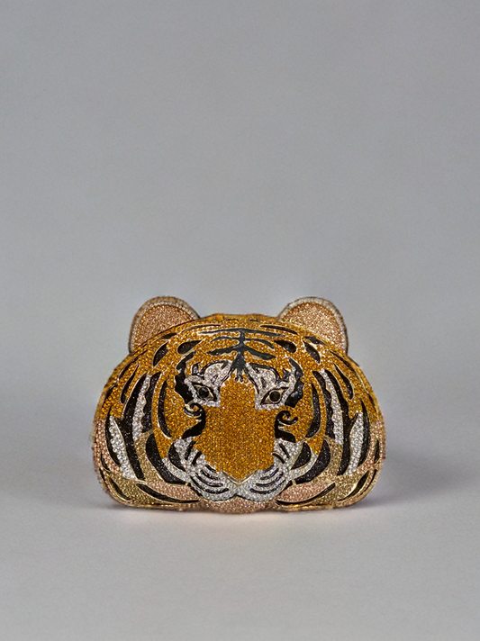 Crystal clutch - tiger face