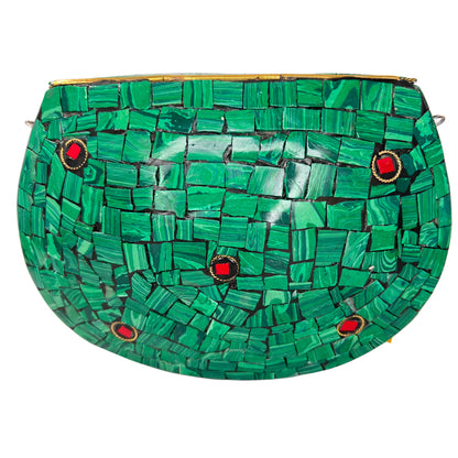 Hand painted metallic clutch