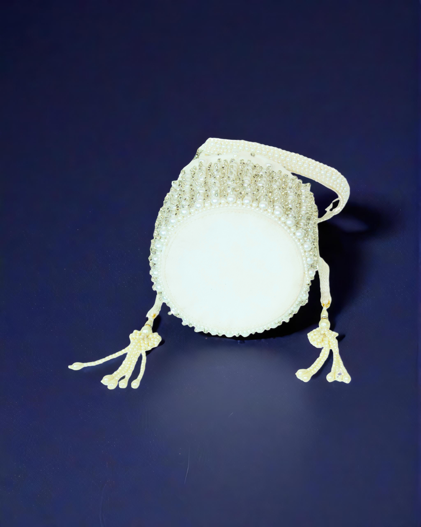 Velvet pearl and stone work Potli with latches