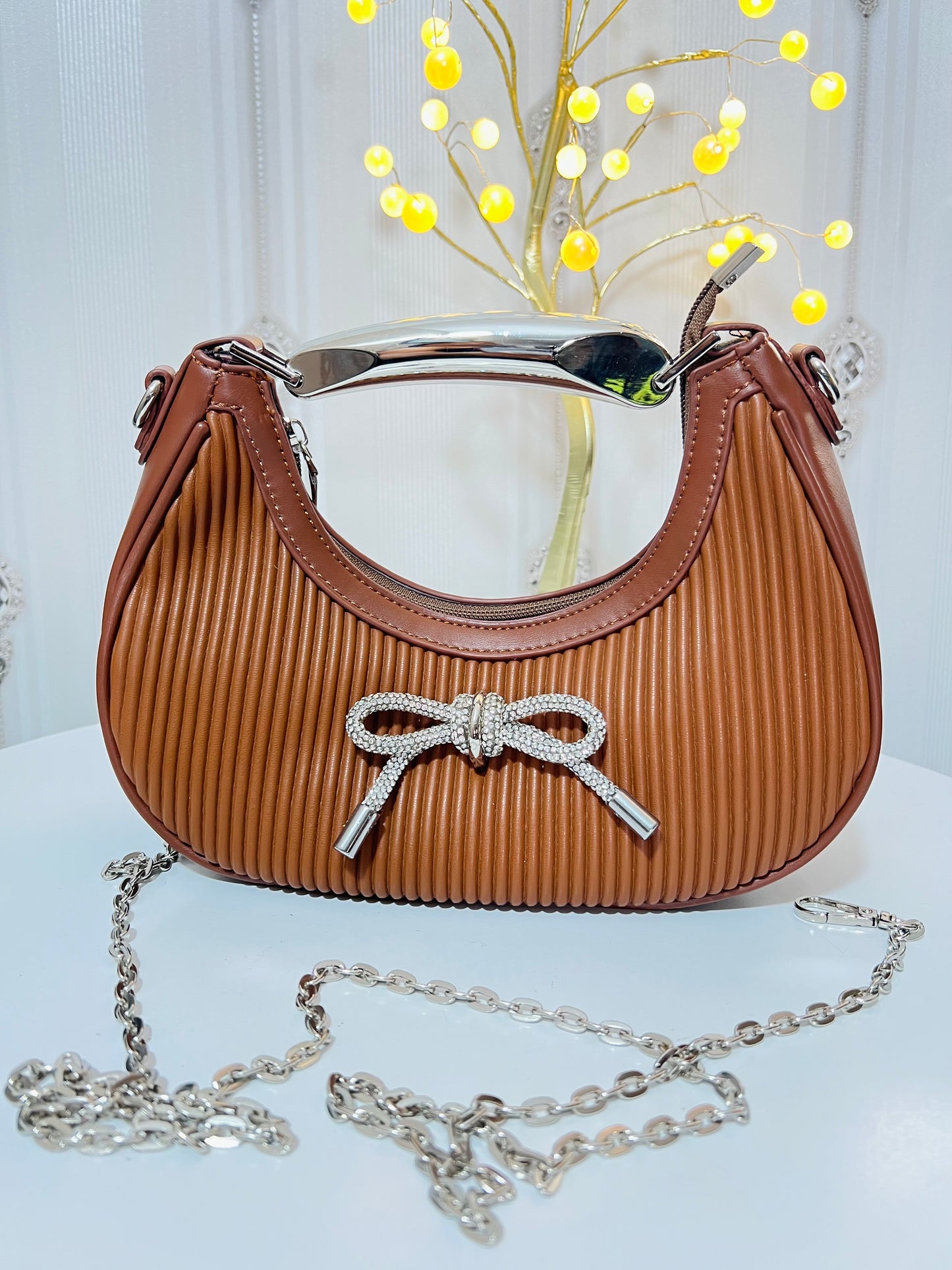Cute  Bow Metal Handle Kate bag