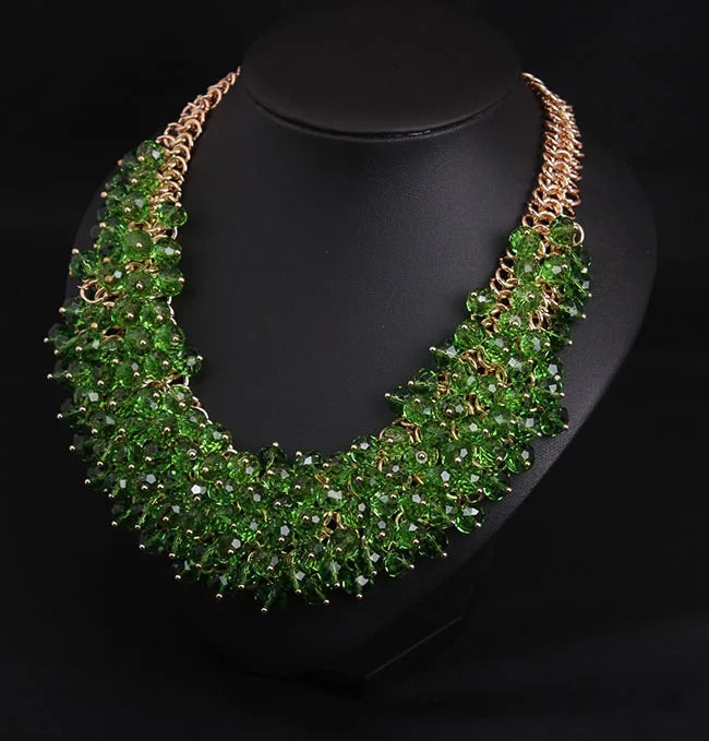 American Vintage Simple Diamond Artificial Bridal Jewellery Sets with Water Drop Link Chain