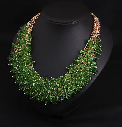American Vintage Simple Diamond Artificial Bridal Jewellery Sets with Water Drop Link Chain