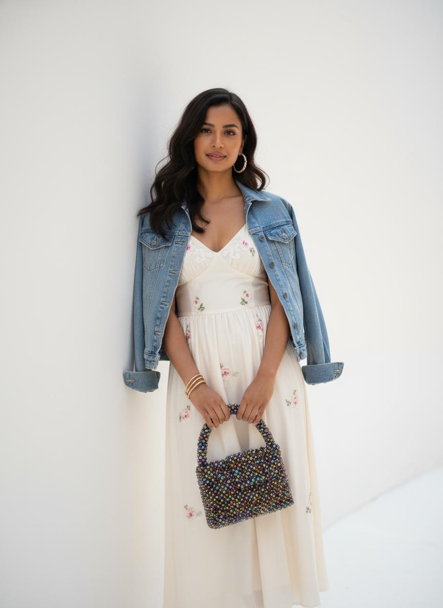 ICONIC Hued Crystal Beaded Bag