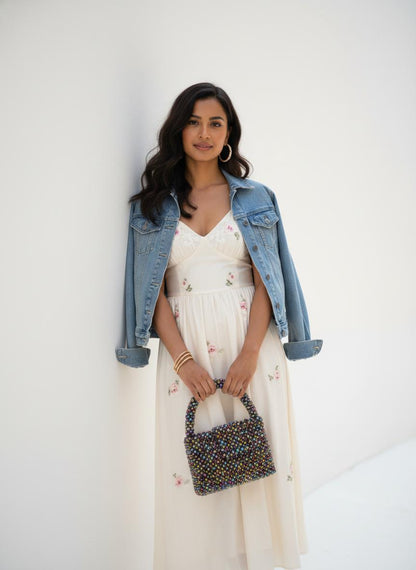 ICONIC Hued Crystal Beaded Bag