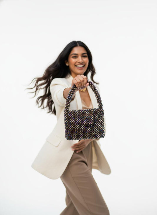 ICONIC Hued Crystal Beaded Bag