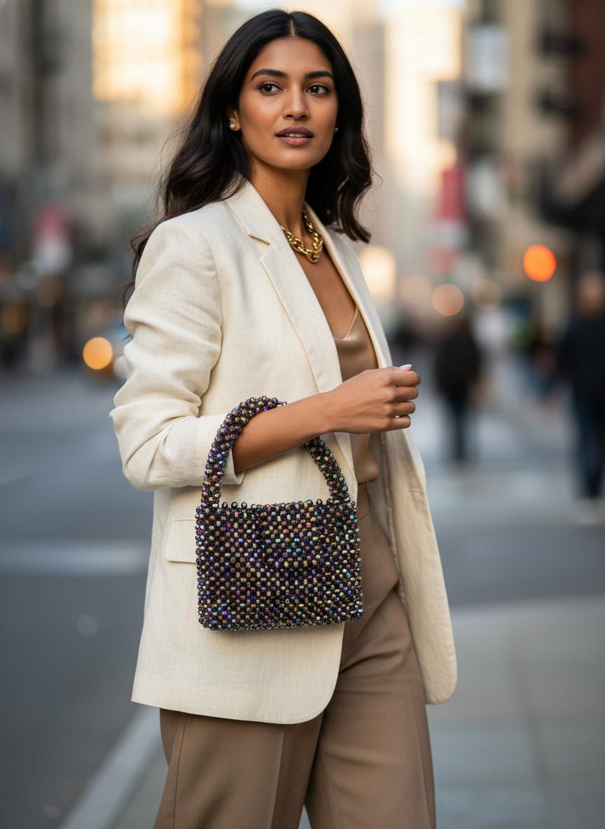 ICONIC Hued Crystal Beaded Bag