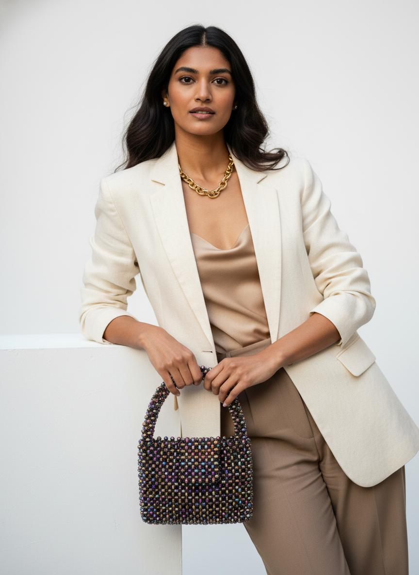 ICONIC Hued Crystal Beaded Bag