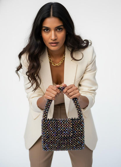 ICONIC Hued Crystal Beaded Bag