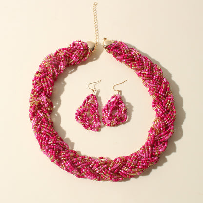 Chunky Beaded Necklace & Earring Sets | Boho Jewelry
