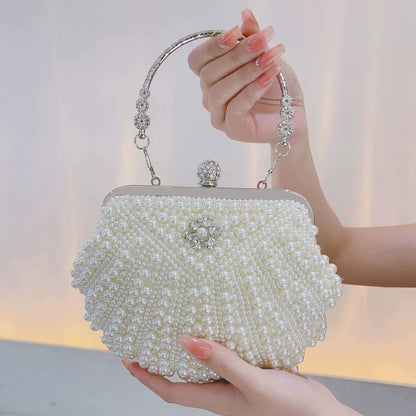 Luxury Pearl Bridal Clutch Bag - Wedding & Evening Handbag