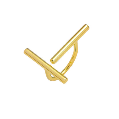 Chic Gold Two-Bar Minimalist Ring