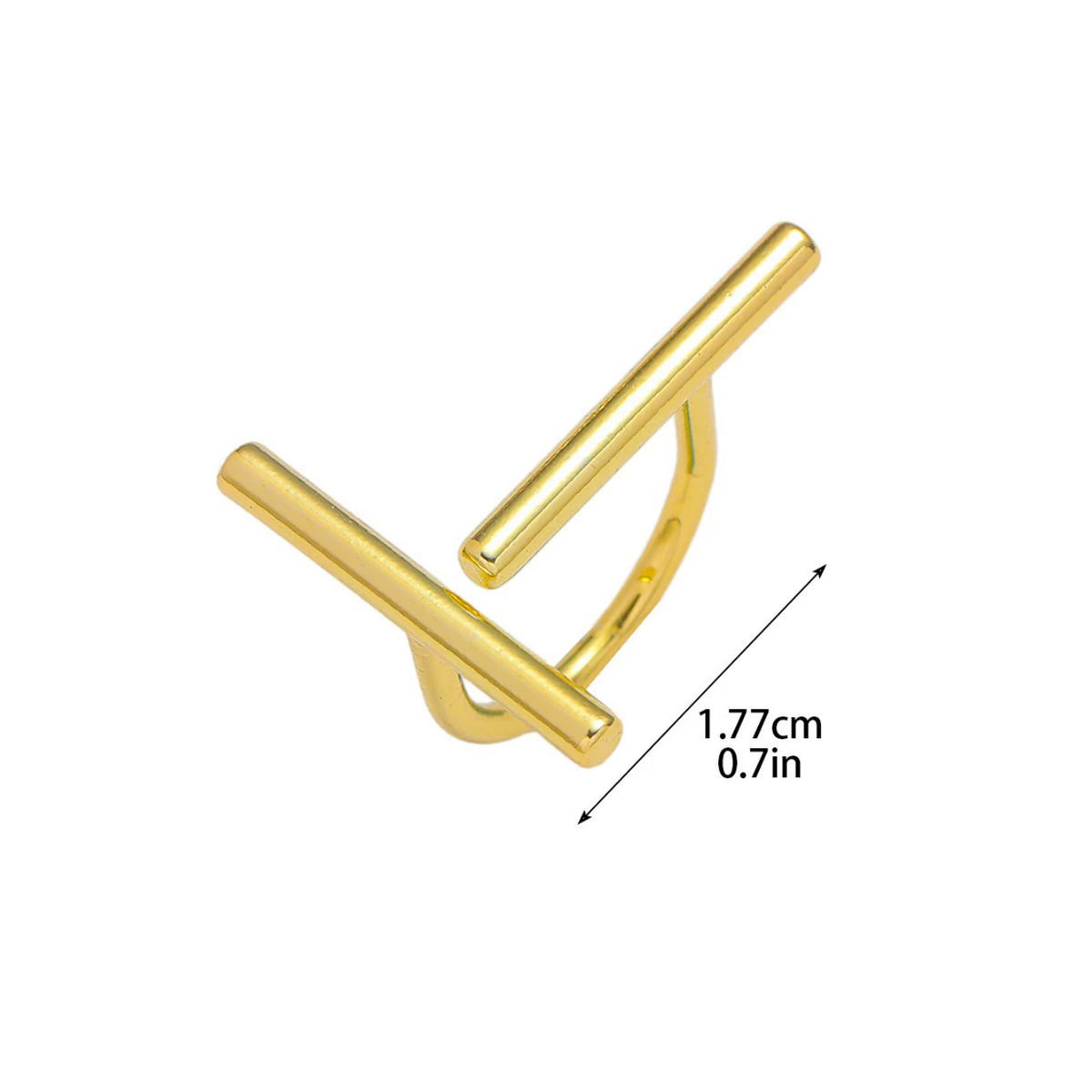 Chic Gold Two-Bar Minimalist Ring