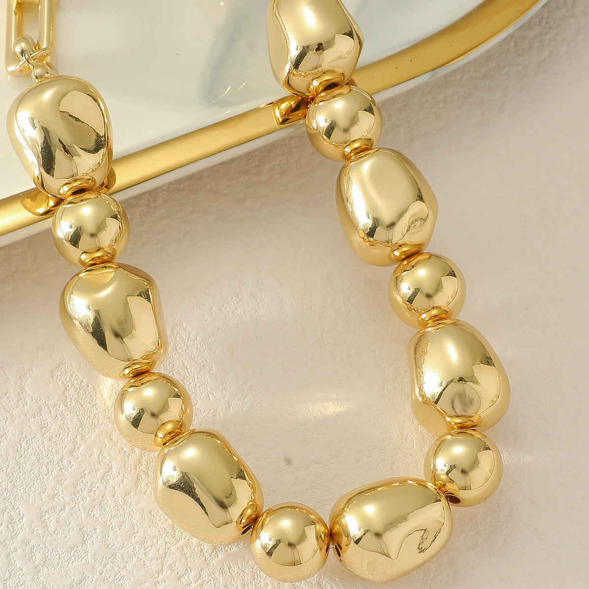 Chunky  Bead Statement Necklace | Modern Design
