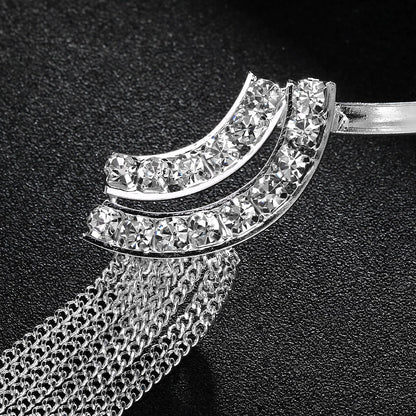 Crystal Tassel Choker Necklace - Statement Collar