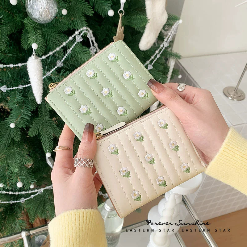 Chic Floral Quilted Mini Wallet | Multiple Colors