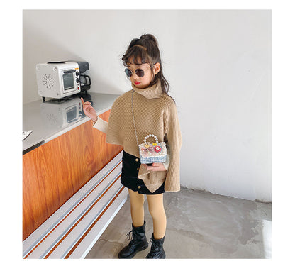 2025 shoulder bag pearl handle Accessories princess cross body bags for kids