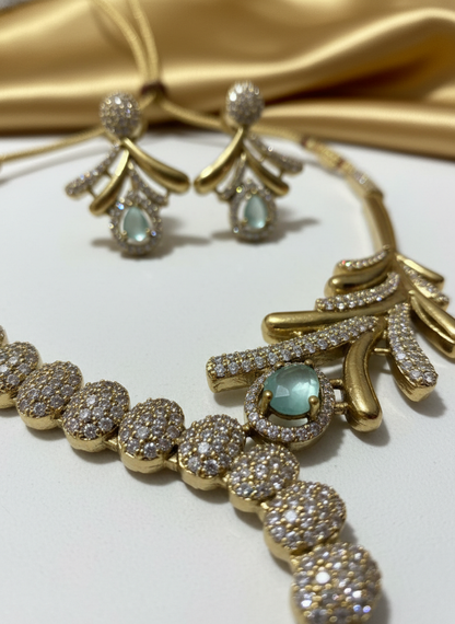 Traditional exquisite gold-plated jewelry set