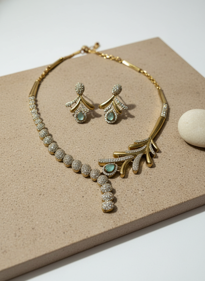 Traditional exquisite gold-plated jewelry set