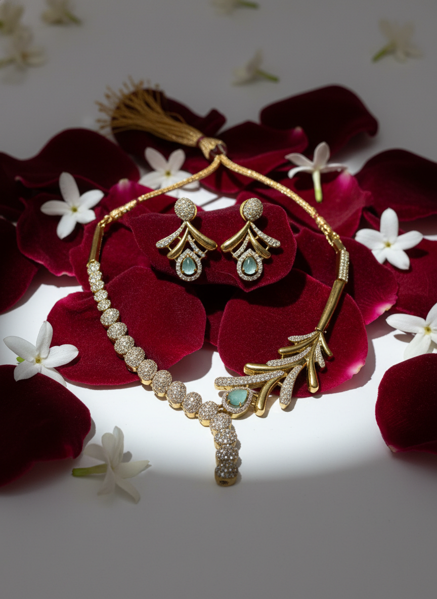 Traditional exquisite gold-plated jewelry set