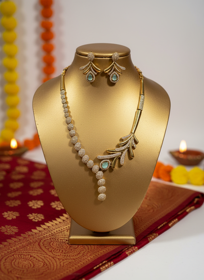 Traditional exquisite gold-plated jewelry set